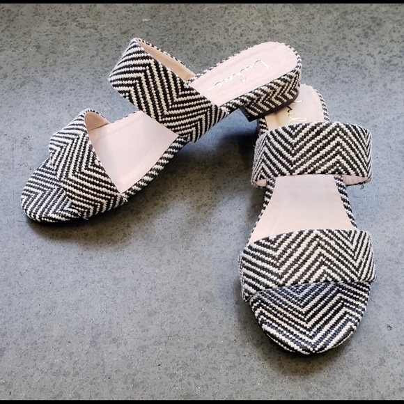 Lulus Shoes - Lulu’s black and white vegan leather sandals